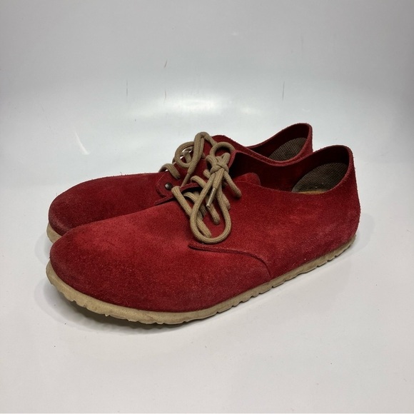Birkenstock Main lace up Derby shoes red suede unisex sizing - Picture 4 of 8